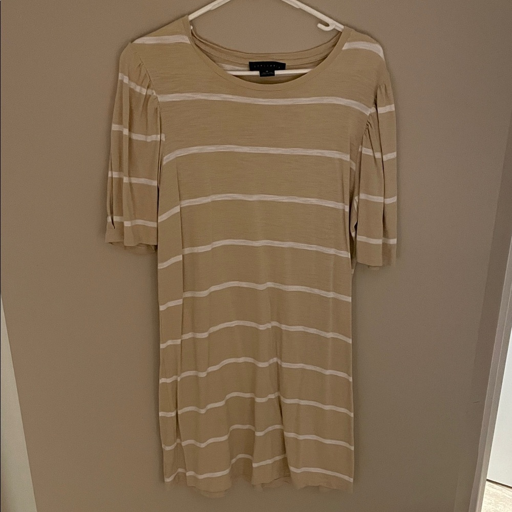 Sanctuary Tan and White Striped Dress